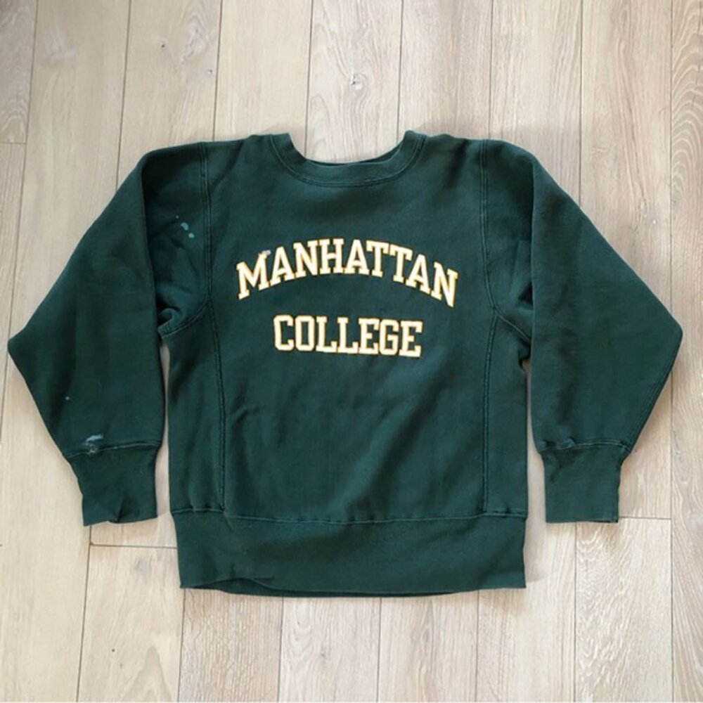 Vintage Champion Manhattan College Crew Neck Sweatshirt Made in USA
